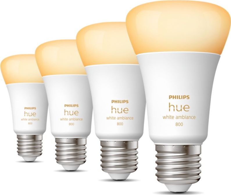 Philips Hue E27 pack of four 4x570lm 60W - White Amb. apgaismes ķermenis