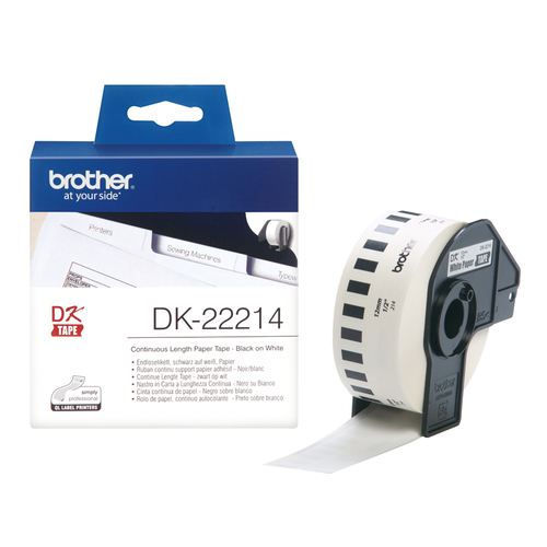 Brother Continuous Paper Tape 12mm x 30.48m DK22214 papīrs