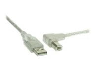 Kabel USB InLine USB-B 2m katowy, Przezroczysty (34520R) USB kabelis