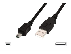 ASSMANN USB 2.0 HighSpeed Cable USB A M (plug)/miniUSB B (5pin) M (plug) 1,8m bl USB kabelis