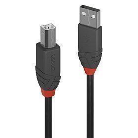 Lindy USB 2.0 Typ A an B Kabel Anthra Line 0.5m kabelis, vads