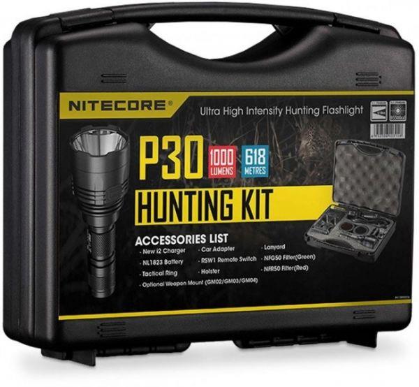 FLASHLIGHT HUNTING 1000 LUMENS/NEW P30HUNTING KIT NITECORE kabatas lukturis