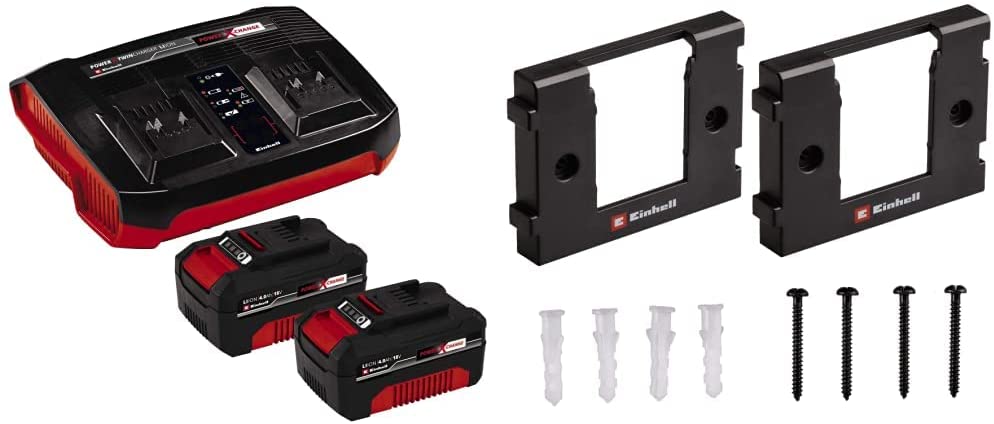 Einhell 2x 4.0Ah & Twincharger Kit, Set (black/red)