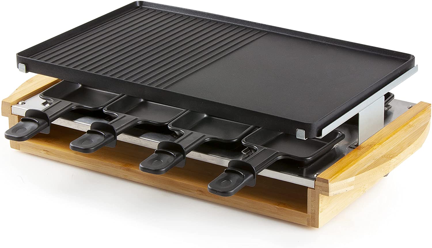 Domo Raclette D09246G Bamboo black - 1200W Galda Grils