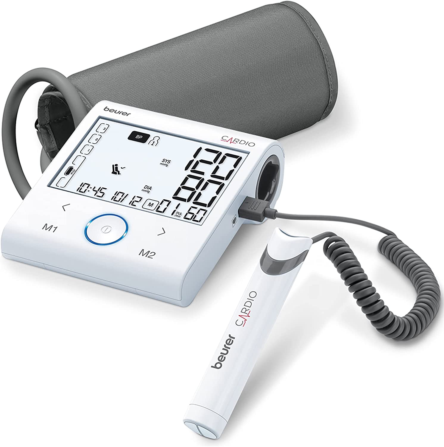 Beurer BM 96 Cardio with ECG function, blood pressure monitor (white/grey) masāžas ierīce