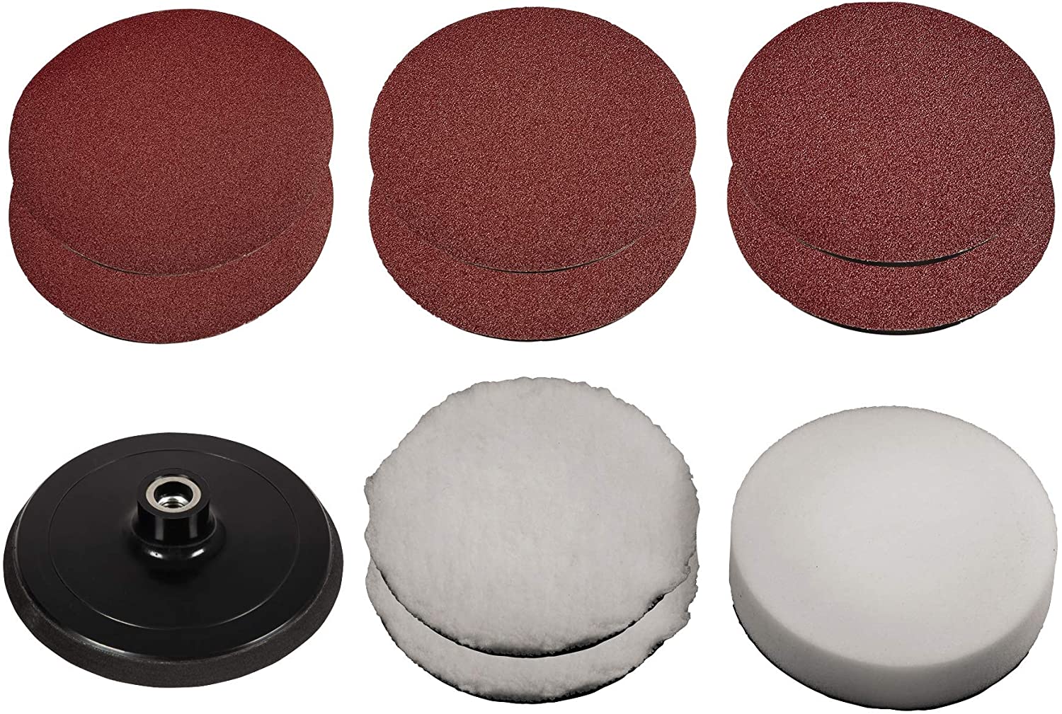 Einhell disc/polishing/sanding sheet set, 150mm, sanding/polishing agent (for polishing and sanding machines) 2093245 (4006825653977)