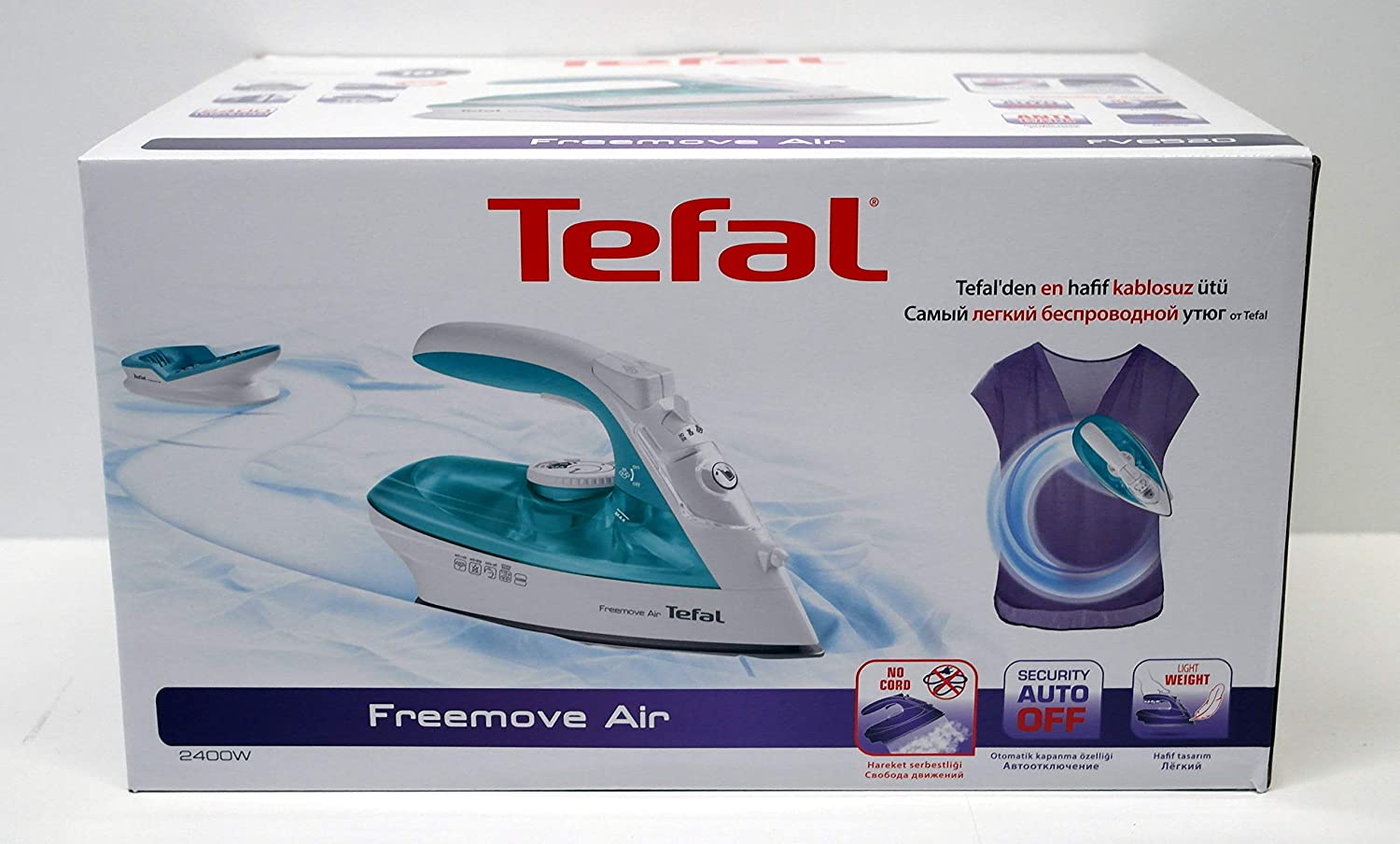 Tefal steam iron FV 6520 white/blue Gludeklis