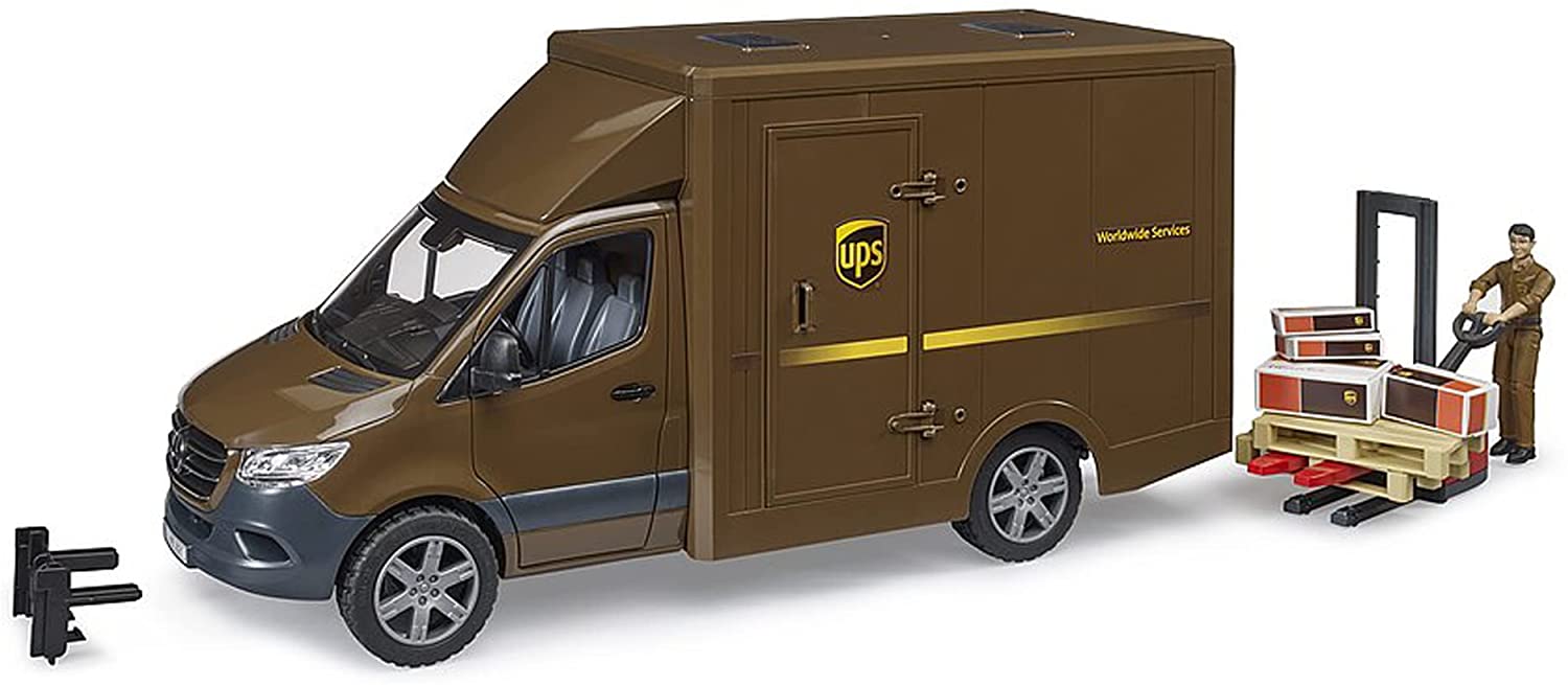 Bruder MB Sprinter UPS with driver and accessories, model vehicle (brown) Rotaļu auto un modeļi