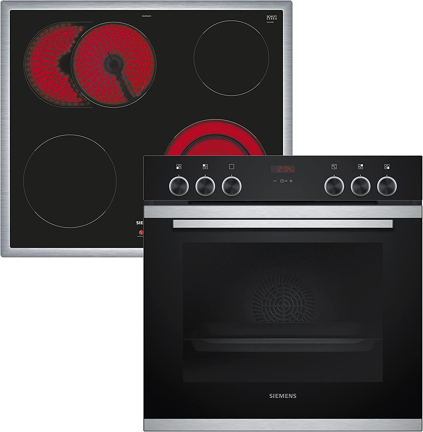 Siemens EQ211KA0ZM, cooker set (black/stainless steel) EQ211KA0ZM (4242003911204) Cepeškrāsns