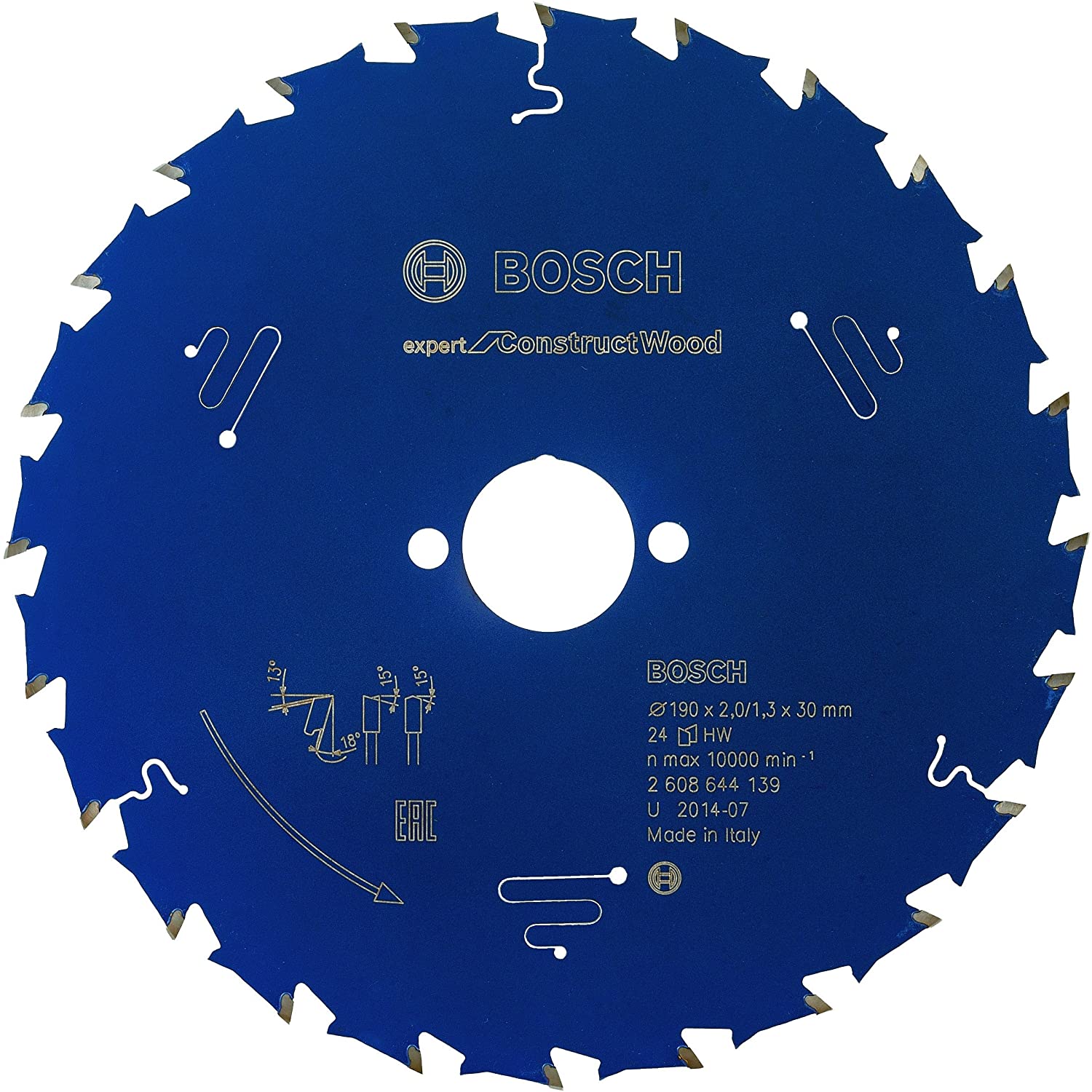 Bosch Saw blade Expert for Construct Wood 190 x 30mm 24z (2608644139) Elektriskais zāģis