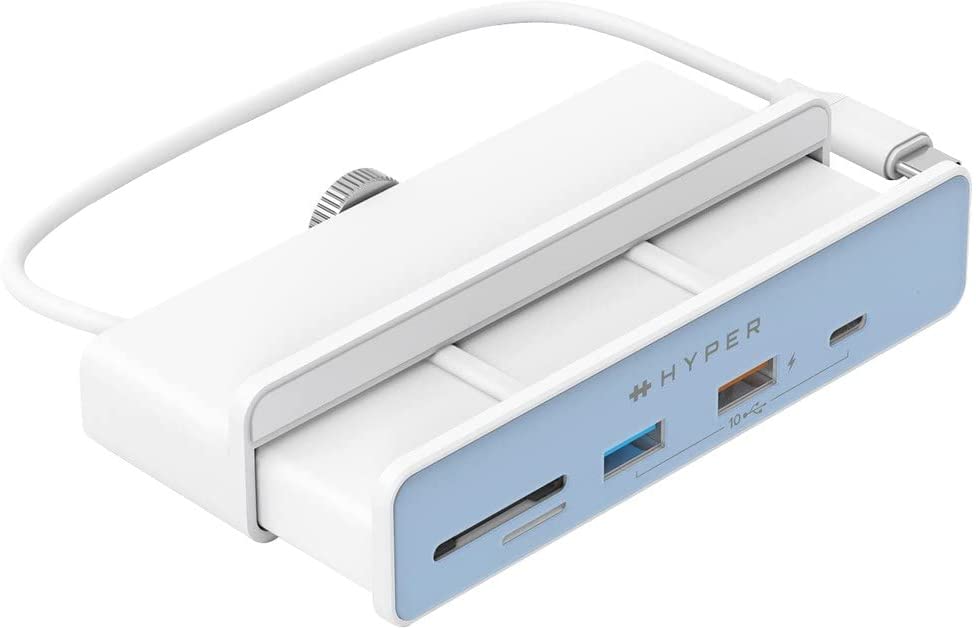 Hyper HyperDrive 6-in-1 USB-C Hub for iMac, USB hub (white) dock stacijas HDD adapteri