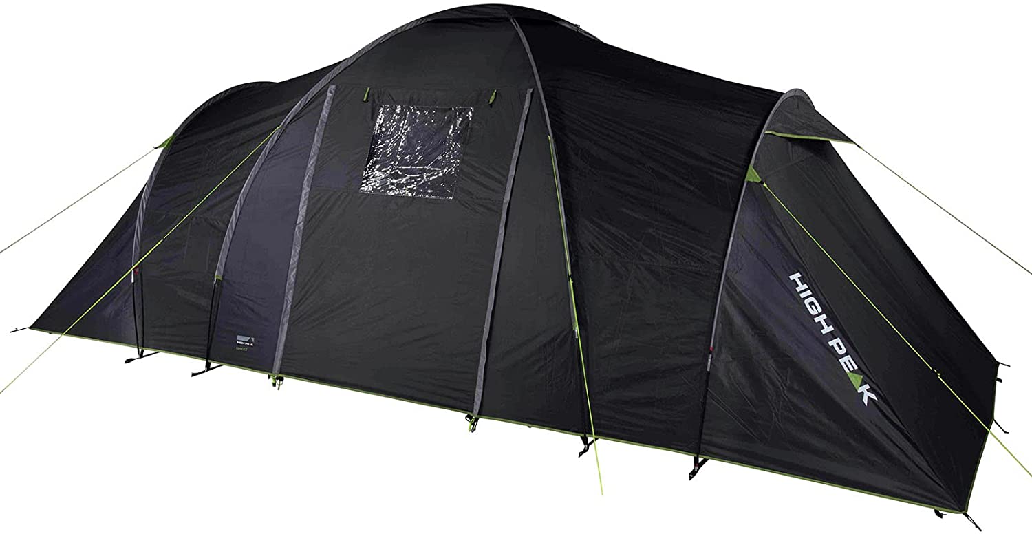 High Peak dome tent Como 6.0 (dark grey/green, with 2 bedrooms, model 2022)  