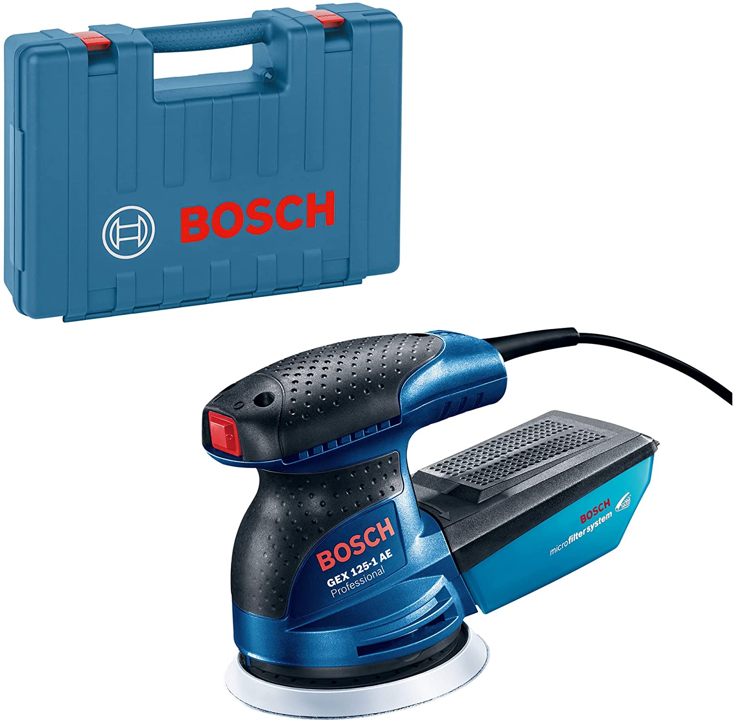 Bosch eccentric sander GEX 125-1 AE Professional (blue/black, case, 250 watts) 0601387504 (3165140875158)
