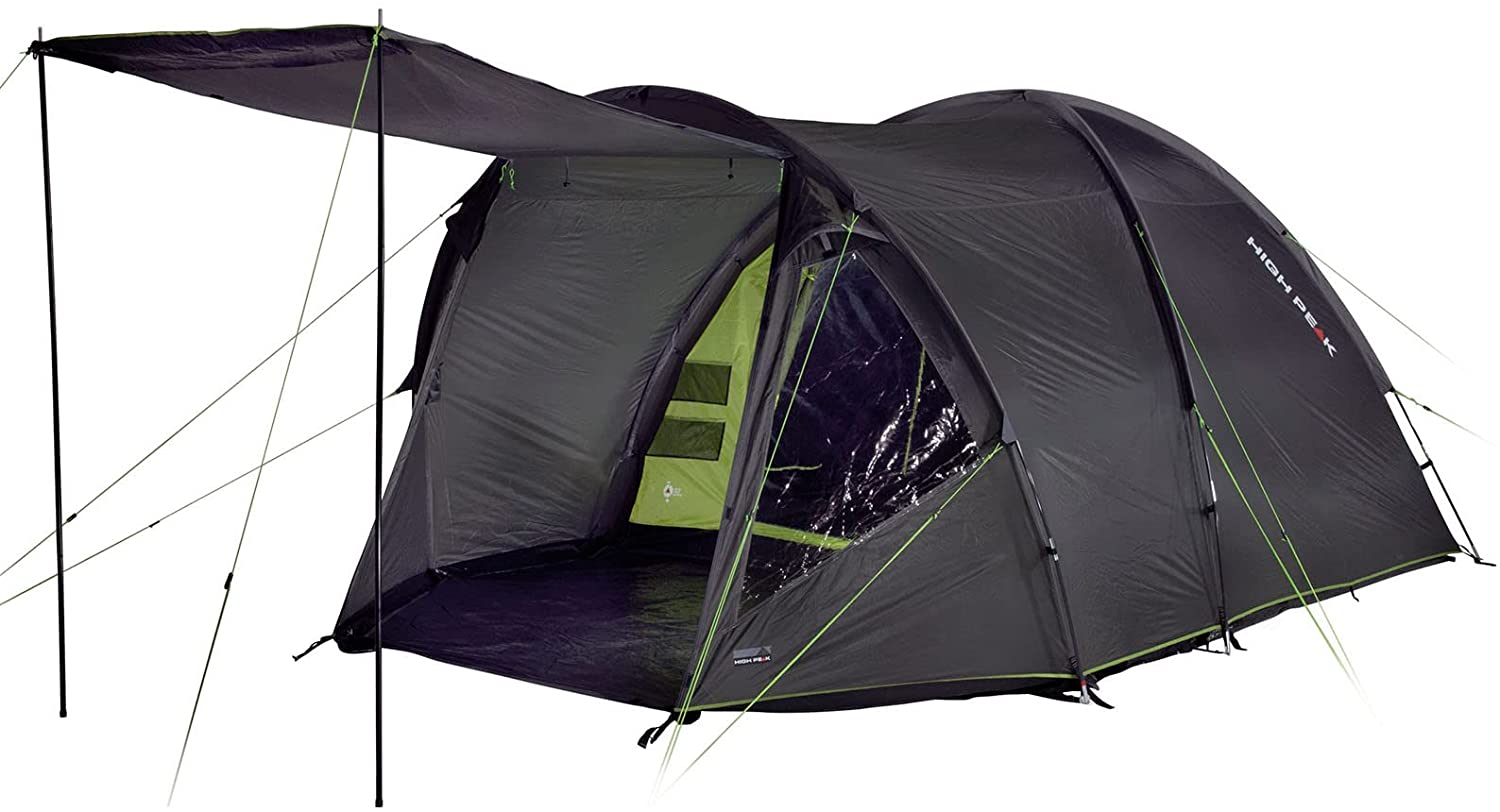 High Peak family dome tent Samos 5 (dark grey/green, with porch, model 2022) 11517 (4001690115179)
