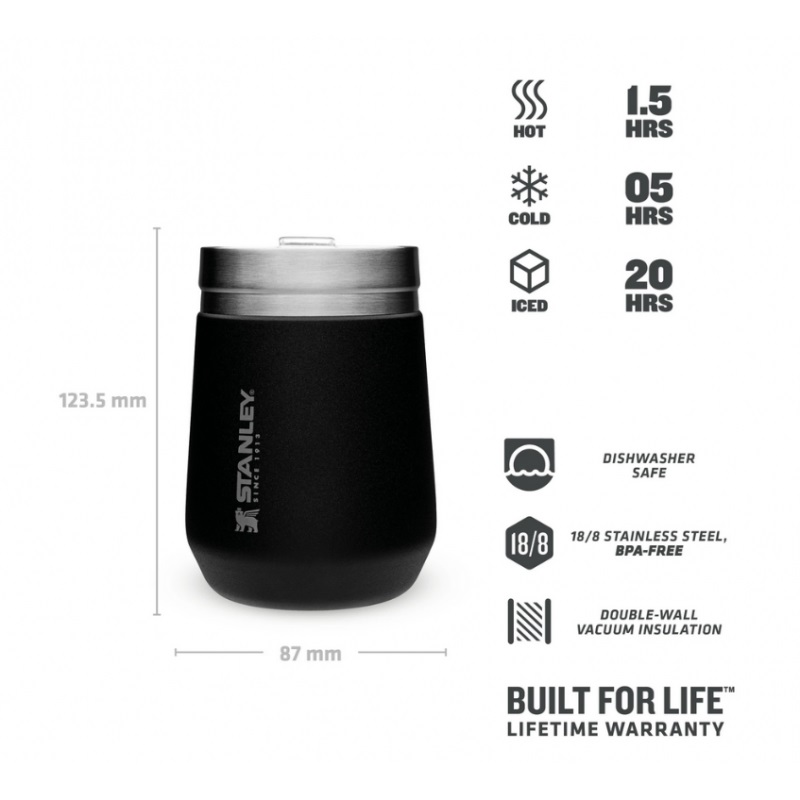 Stanley Kruze The Everyday Tumbler 0,3L mateti melna 2810292002 termoss