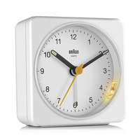 Braun BC 03 W quartz alarm clock analog white radio, radiopulksteņi