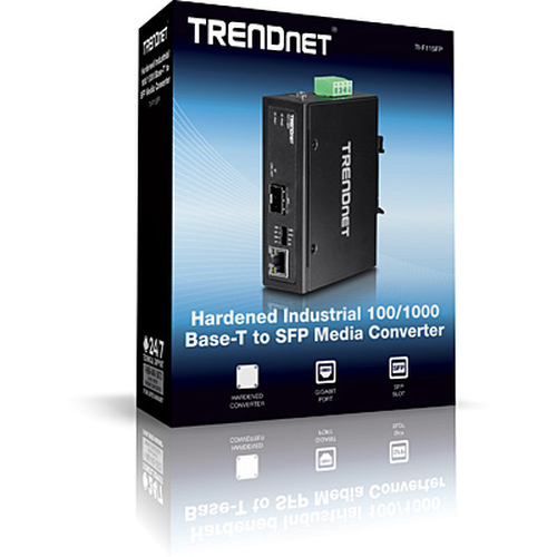 TRENDnet TI-F11SFP Konverter Industrial 100/1000Base-T to SFP Media IP 30 Serveru aksesuāri