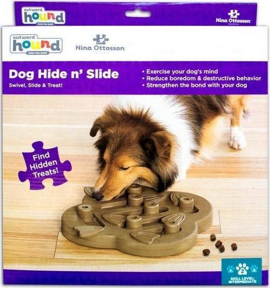 Outward Hound Nina Ottosson Dog Hide N Slide poziom 2 - gra edukacyjna dla psa 67338 (700603673389) aksesuārs suņiem