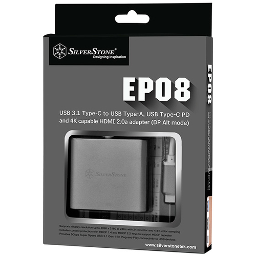 Silverstone SST-EP08C USB 3.1 Typ-C Adapter - silber aksesuārs datorkorpusiem