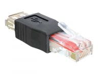 Adapter USB Delock USB na RJ45 (F/M) Black (65234) adapteris