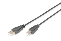 Cable USB2 A/B M/M 1.80m black USB kabelis