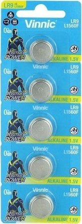 Alkaline battery Vinnic 625 / EPX625G / LR9 / L1560 5 pcs. Baterija