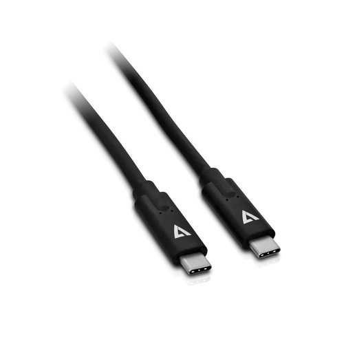 Kabel USB V7 USB-C - USB-C 2m Czarny (V7UCC-2M-BLK-1E) USB kabelis