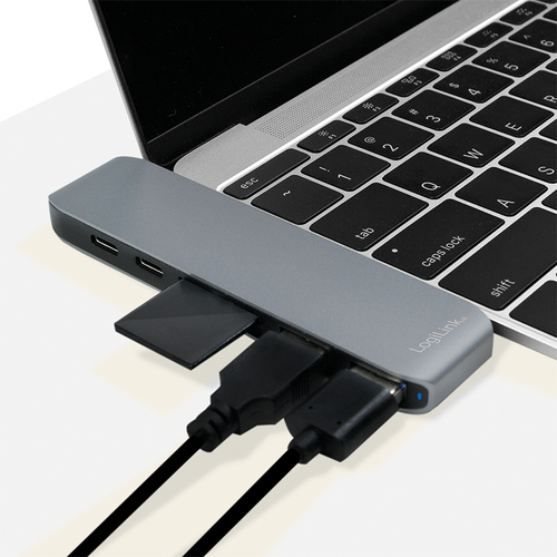 UA0302 USB 3.0 (3.1 Gen 1) Type-C 5000Mbit/s Aluminium, Schwarz Schnittstelle... datortīklu aksesuārs