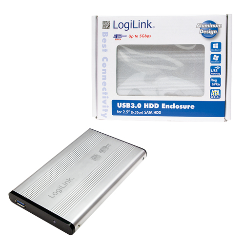 LOGILINK - Case to HDD 2.5'' SATA USB 3.0 SILVER piederumi cietajiem diskiem HDD