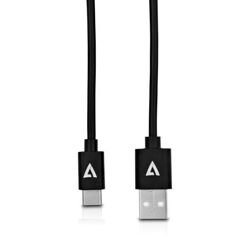 V7 - USB Cable - USB Type C (M) to USB (M) - 2.0m - Black (V7U2AC-2M-BLK-1E) kabelis, vads