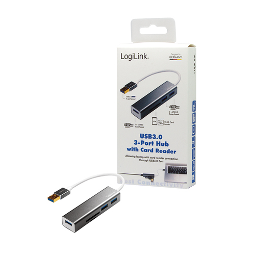 USB 3.0 Hub 3-port mit Kartenleser - Hub - 3-Port datortīklu aksesuārs