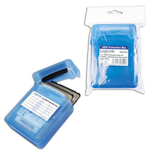 Logilink 2,5" HDD protection box for 2 HDD, blue piederumi cietajiem diskiem HDD