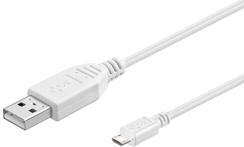 MicroConnect Micro USB Cable, White, 5m USB2.0 A - Micro USB B 5P USB kabelis