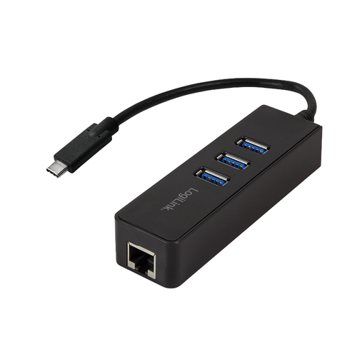 LogiLink Adapter USB 3.0 TypC zu1x RJ45u. 3x USB3.0 Typ A adapteris