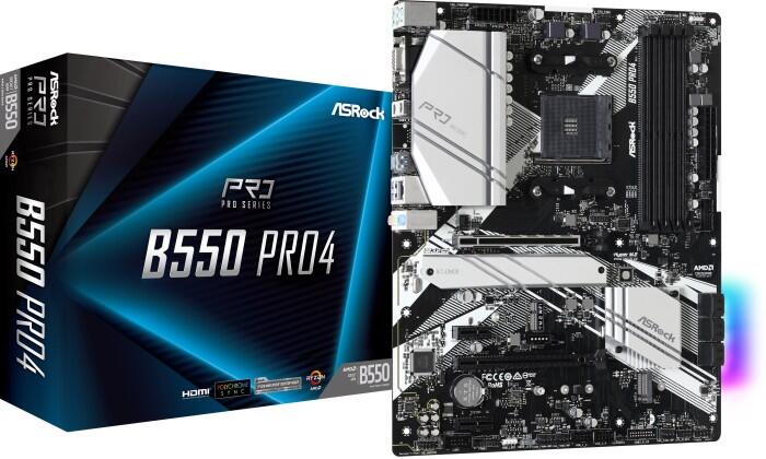 ASRock B550 Pro4 - Motherboard - ATX - Socket AM4 - AMD B550 4710483931482 pamatplate, mātesplate