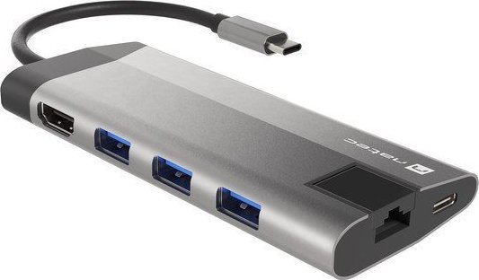 NATEC MULTIPORT FOWLER PLUS USB-C, HDMI 4K, RJ45 adapteris