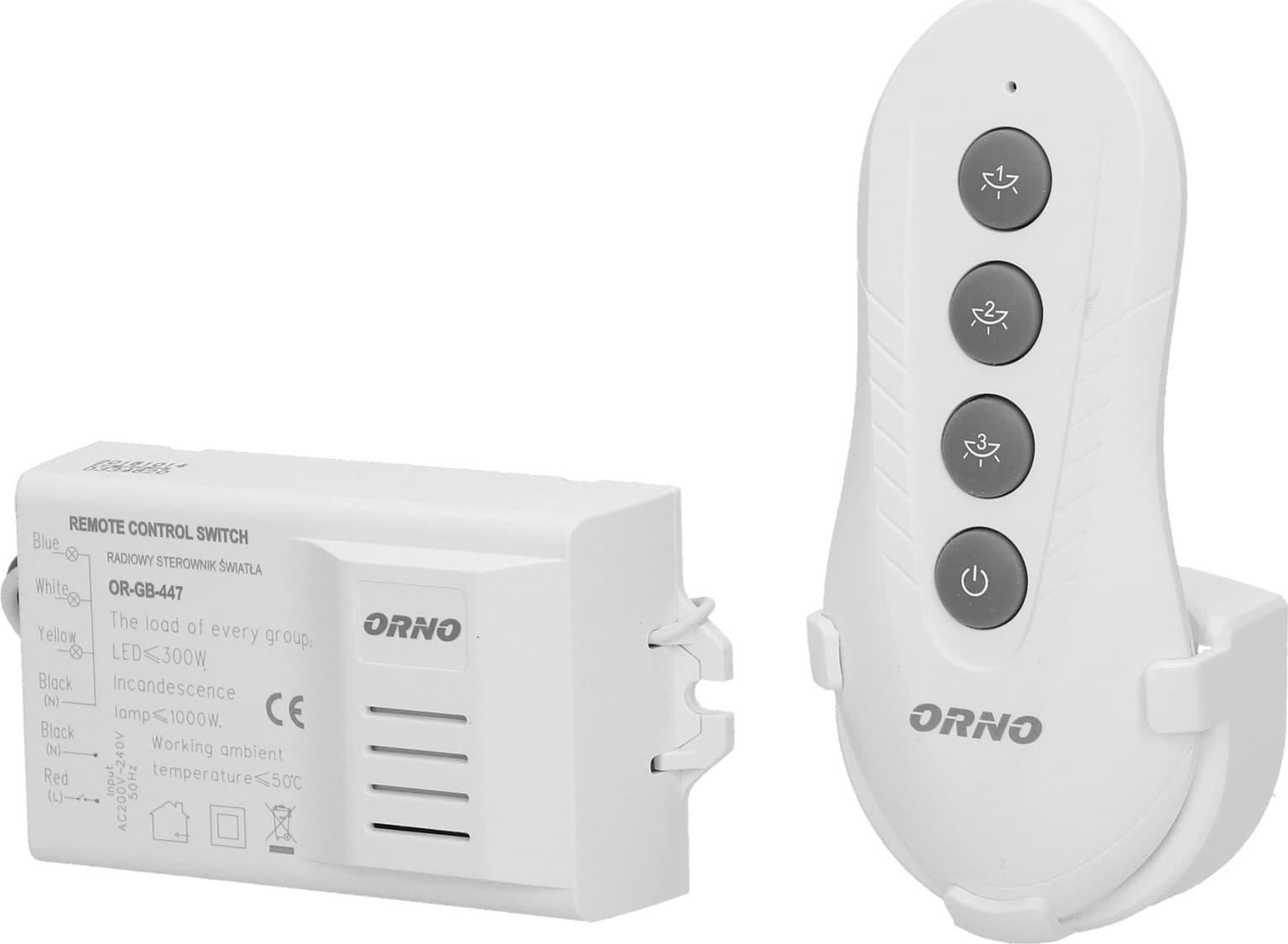 Orno Wireless 3-channel lighting controller with remote control