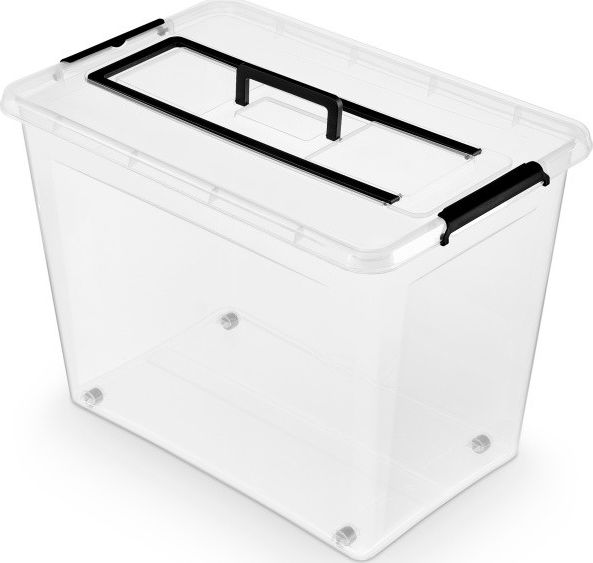 ORPLAST Simple Box storage container, 80l with handle, transparent