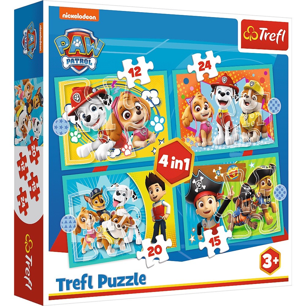 TREFL 4in1 Happy crew Paw Patrol puzle, puzzle