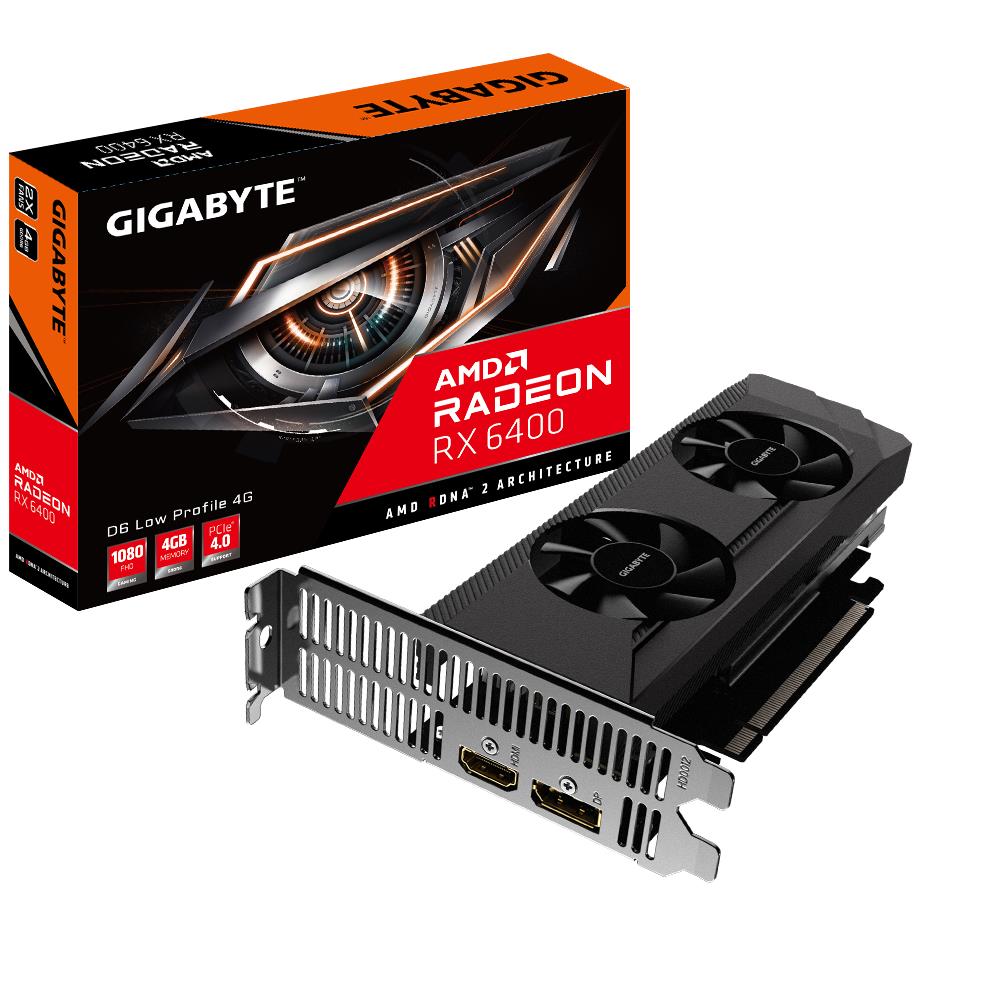 RX 6400 D6 LOW PROFILE 4GB GDDR6 64bit DP/HDMI video karte