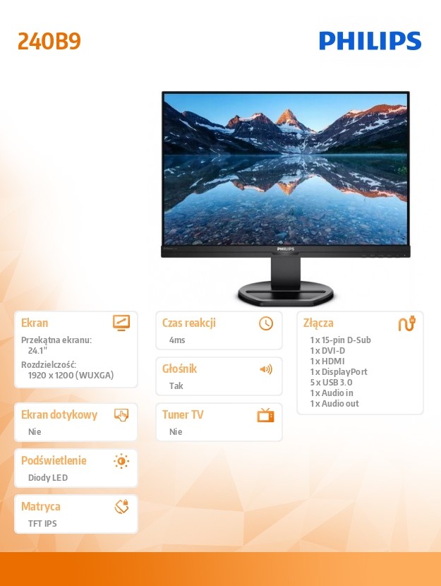 PHILIPS 240B9/00 24inch IPS WUXGA monitors