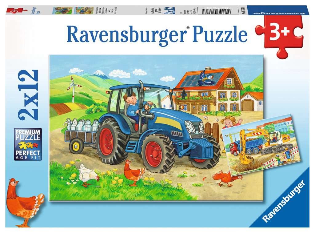 Ravensburger Puzzle 2x12 pcs. Hard work 076161 puzle, puzzle