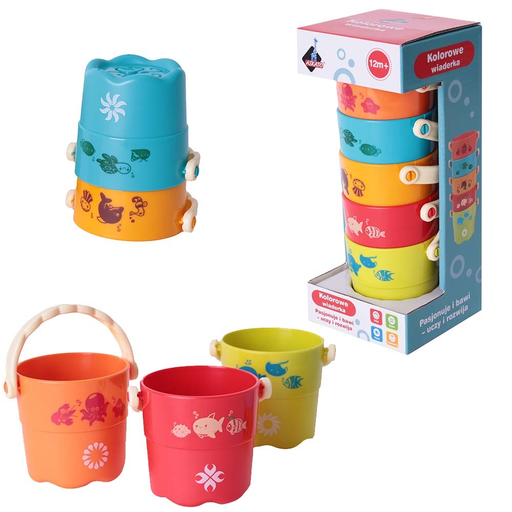 Askato Colorful buckets 117089 (6901440117089) Rotaļu mājas un slidkalniņi