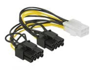 Delock PCI Express power cable 6 pin female > 2 x 8 pin male 15 cm kabelis, vads