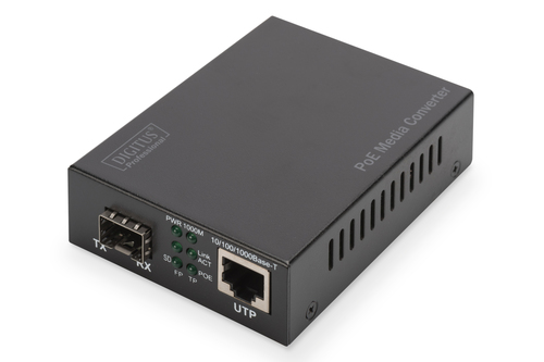 DIGITUS Konverter Gigabit PoE Media SFP/RJ45 tīkla iekārta