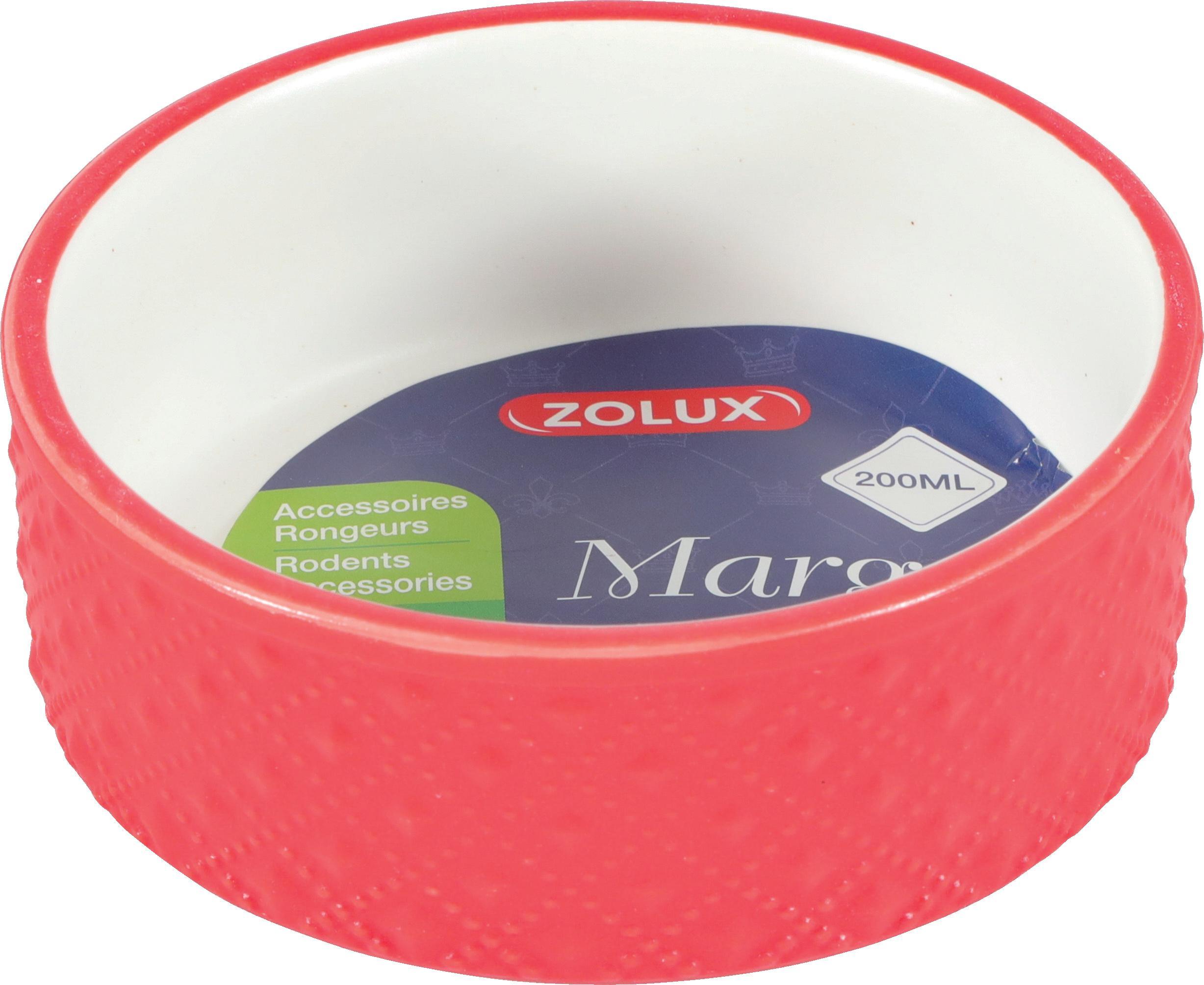 Zolux ZOLUX Miska gres dla gryzonia MARGOT 200 ml kol. czerwony 10104548 grauzējiem