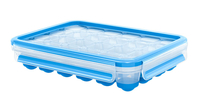 Emsa CLIP & CLOSE ice cube box, ice cube maker (transparent/blue, for 24 ice cubes) Virtuves piederumi