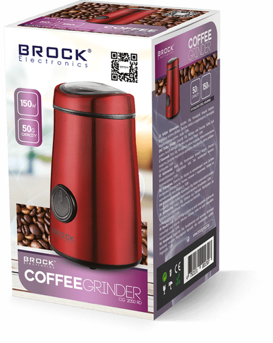 BROCK CG 2050 RD Electric coffee grinder 50 g 150 W Red Kafijas dzirnaviņas