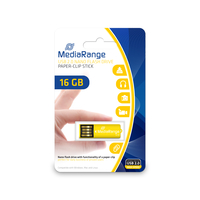 USB Nanostick 16GB MediaRange m. Klammerfunktion gelb USB Flash atmiņa