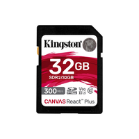Kingston Canvas React Plus 32GB SDHC Memory Card (Black, UHS-II U3, Class 10, V90) atmiņas karte